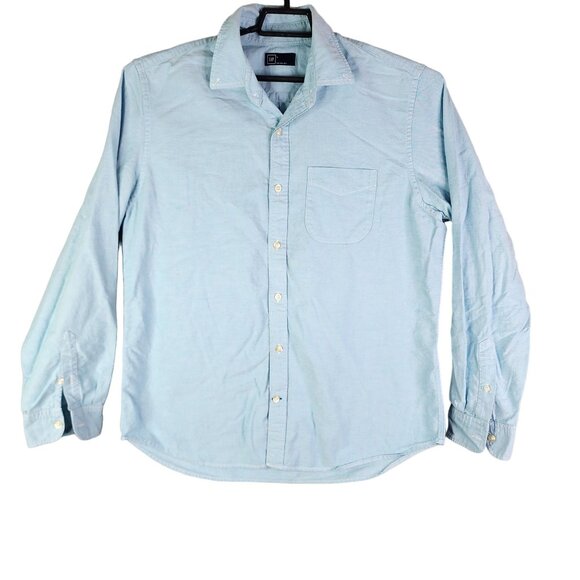 Men's Gap Light Blue Shirt Long Sleeve Button Down 100% Cotton Size L - Picture 1 of 11